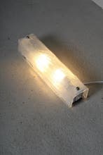 Vintage Italiaanse Murano iceglass wandlamp, Zo goed als nieuw, Glas