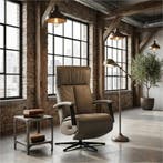 Leren relaxfauteuil met hartbalans Pure, Huis en Inrichting, Fauteuils, Bohemian, Industrieel, Modern, Scandinavisch, Nieuw, Ophalen of Verzenden