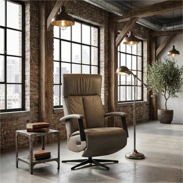 Leren relaxfauteuil met hartbalans Pure, Bohemian, Industrieel, Modern, Scandinavisch, Nieuw, Ophalen of Verzenden, 50 tot 75 cm