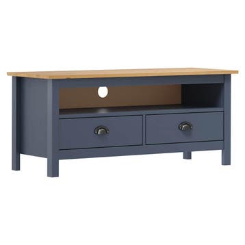 vidaXL Tv-meubel Hill 110x40x47 cm massief grenenhout grijs, Minder dan 50 cm, Verzenden, Nieuw, Minder dan 100 cm