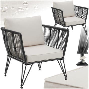 Loungestoelen set Sundo in touwdesign - Set van 2, Verzenden, Nieuw