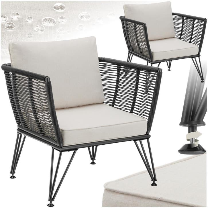 Loungestoelen set Sundo in touwdesign - Set van 2, Tuin en Terras, Tuinsets en Loungesets, Verzenden