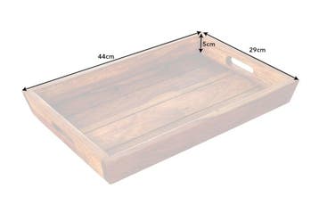 Decoratief dienblad MAKASSAR 45 cm massief houten, Ophalen of Verzenden, Nieuw