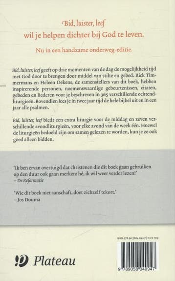 Bid, luister, leef 9789058040947 Rick Timmermans, Boeken, Godsdienst en Theologie, Verzenden, Gelezen, Rick Timmermans