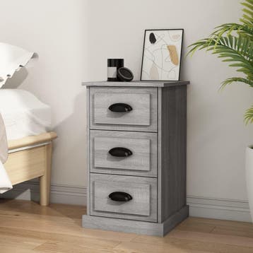 vidaXL Nachtkastje 39x39x67 cm bewerkt hout grijs sonoma, Huis en Inrichting, Slaapkamer | Nachtkastjes, Minder dan 45 cm, Verzenden