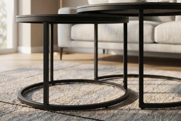 Salontafel ELEGANCE 75cm set van 2 aurora oro keramiek zwart, Huis en Inrichting, Tafels | Salontafels, Ophalen of Verzenden, Nieuw