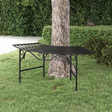 vidaXL Boombank 113 cm staal zwart, Verzenden, Nieuw, Metaal