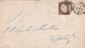 Italiaanse oude staten - Sardinië - 1862 Brief van Palermo, Gestempeld