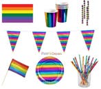 Regenboog Versiering Vlag Slingers Ballonnen Beker Decoratie, Ophalen of Verzenden, Nieuw, Versiering