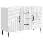 vidaXL Dressoir met lade Hoogglans Wit 89 x 34,5 x 60 cm, Verzenden, Nieuw, Overige houtsoorten, Minder dan 50 cm