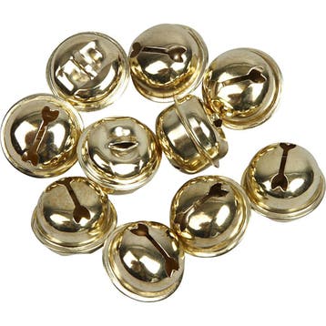 Belletjes, d 13+15+17 mm, goud, 12 div/ 1 doos, Hobby en Vrije tijd, Nieuw