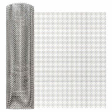 vidaXL Gaas Scherm 40 x 1000 cm 6 Mesh RVS 201 Zilverkleurig, Verzenden, Nieuw, IJzer