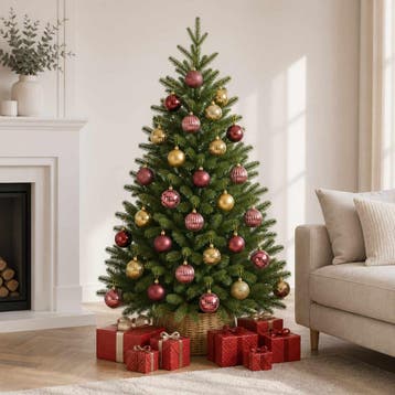vidaXL Kerstballen set 50 st Goud en wijnrood 8 cm, Verzenden, Nieuw