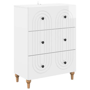vidaXL Ladenkast Hoogglans Wit 66 x 34,5 x 90 cm Bewerkt, Verzenden, Nieuw