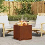 vidaXL Rookloze Vuurschaal Bruin 48 x 48 x 50 cm Cortenstaal, Verzenden, Nieuw