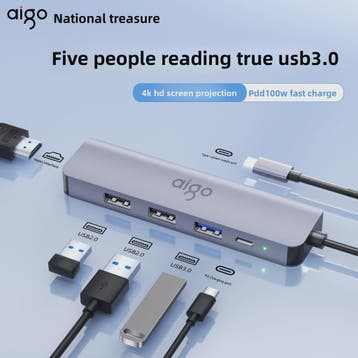 Aigo USB-C Hub met HDMI, PD Snellaadpoort en 3x USB 3.0 voor, Computers en Software, Desktop Pc's, Verzenden, Nieuw
