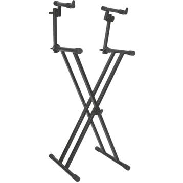 QUIKLOK T22 Dubbele X Keyboardstandaard – 2 Lagen, Staal,, Ophalen of Verzenden, Nieuw
