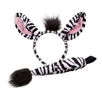 Tiara zebra oren met staart, Verzenden, Nieuw, Feestartikel