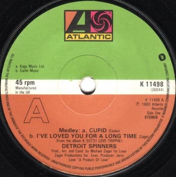 Spinners - Medley: Cupid / Ive Loved You For A Long Time, Ophalen of Verzenden, Gebruikt
