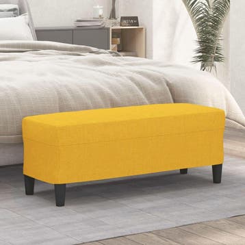 vidaXL Bankje 100x35x41 cm stof lichtgeel, Huis en Inrichting, Banken | Bankstellen, Verzenden, Nieuw, Stof, Minder dan 150 cm