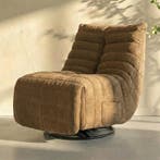 *WOONWINKEL* Verstelbare Lounge Fauteuil Retro Caramel, Huis en Inrichting, Fauteuils, Verzenden, Nieuw, Stof