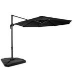 Zweefparasol Bardolino Ø300cm – Premium parasol - Zwart |, Verzenden, Nieuw