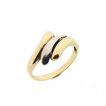Bicolor gouden ring, Sieraden, Tassen en Uiterlijk, Ringen, 18 tot 19, Gebruikt, Ophalen of Verzenden, Dame