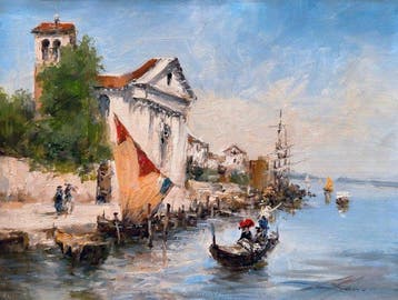 Mikhail Kraiev (1957) - Venise sous le Soleil – Voiliers, Antiek en Kunst