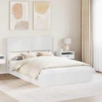 vidaXL Bedframe met opbergruimte en hoofdbord Wit 140 x 190, Verzenden, Nieuw, Wit, Hout