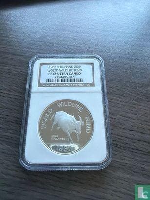 Filipijnen 200 piso 1987 (PROOF) 25th anniversary of Wor..., Verzenden, Losse munt, Zilver