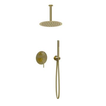 Inbouw regendouche met plafond arm 30cm douchekop mat goud, Verzenden, Nieuw