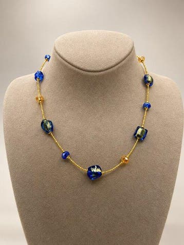 24 karaat - Murano-glas, Geel goud - Halsketting -