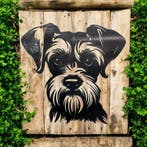 Wanddecoratie dwergschnauzer | 35.8 cm x 31,7 cm, Verzenden, Nieuw