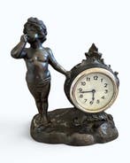 Pendule - Brons - 1920-1930 - Bronzen vintage horloge
