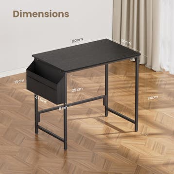 Bureau - Computertafel - Computerbureau - 80x50 cm - Zwart -, Huis en Inrichting, Verzenden, Zo goed als nieuw