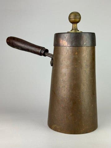 Braadpan - Europese keukenaccessoires - Koper, Hout -, Antiek en Kunst