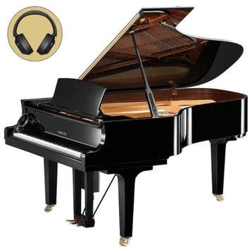 Yamaha D C6X EN PRO PE messing Disklavier vleugel, Nieuw, Zwart, Vleugel