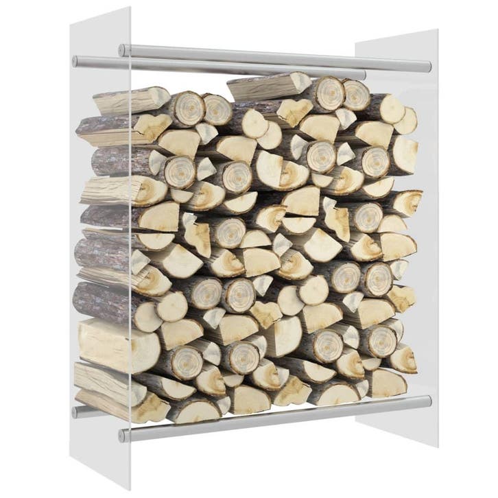 vidaXL Haardhoutrek 80x35x100 cm gehard glas transparant, Huis en Inrichting, Kachels, Nieuw, Verzenden