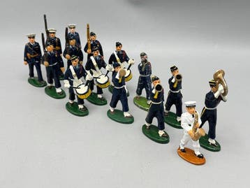 . - Speelgoed figuur tinnen marinesoldaten en muziekkorps –, Nieuw