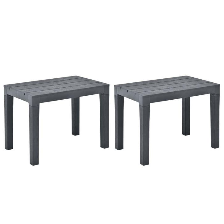vidaXL Tuinbanken 2 st kunststof antraciet, Tuin en Terras, Tuinbanken, Nieuw, Kunststof, Verzenden