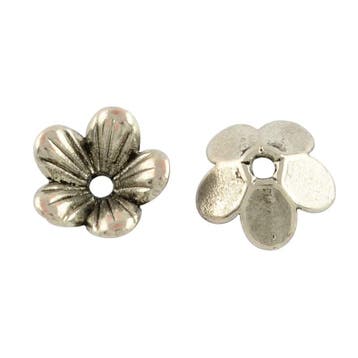 10 x Metalen kralenkapjes bloem 9 x 3mm gat: 1,5mm (Nikke..., Ophalen of Verzenden, Nieuw, Kraal