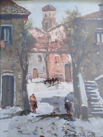 Francesco Della Corte (XX) - Scena di vita quotidiana in un