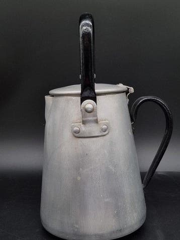 Koffiepot - Antike Kaffeekanne – Aluminium mit schwarzen