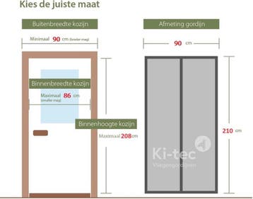 Magnetisch Vliegengordijn 90x210 cm Zwart – Zelfsluitend –, Doe-het-zelf en Verbouw, Ophalen of Verzenden, Nieuw