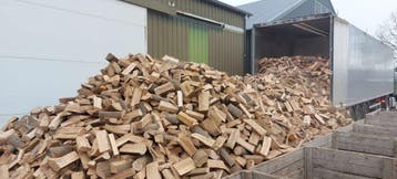 Half droge softmix buitenlucht gedroogd, Tuin en Terras, Haardhout, 6 m³ of meer, Overige houtsoorten, Blokken