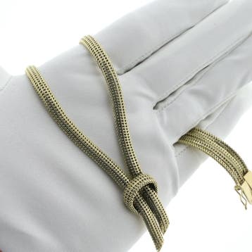 Gouden visgraat schakelcollier (Ketting), Ophalen of Verzenden, Gebruikt, Goud, Goud