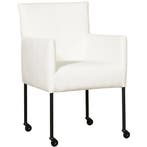 Set van 8 Leren eetkamerstoelen Desire - Toledo Purewhite, Ophalen of Verzenden, Nieuw, Leer