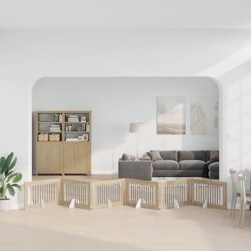 vidaXL Opvouwbaar hondenhek met standaards 6 st Sonoma Eiken, Verzenden, Nieuw