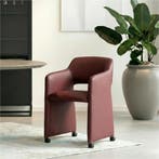 Set van 8 Leren eetkamerstoelen Icon - Toledo Bordeaux, Huis en Inrichting, Stoelen, Ophalen of Verzenden, Nieuw, Leer
