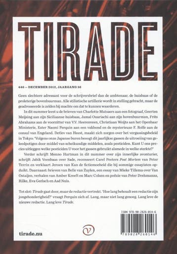 Tirade 446 december 2012 jrg. 56 9789028260146, Verzenden, Zo goed als nieuw